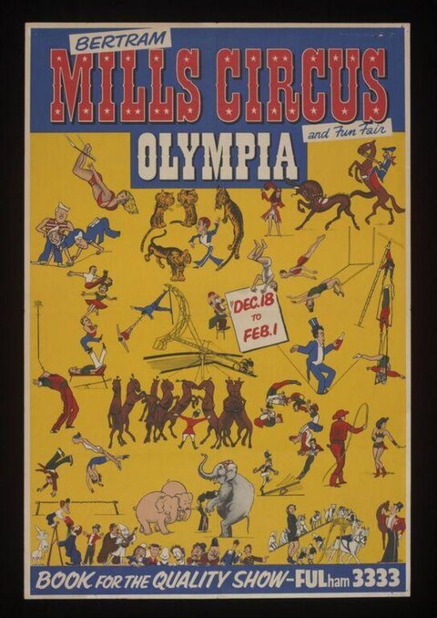 Bertram Mills Circus Vintage Poster