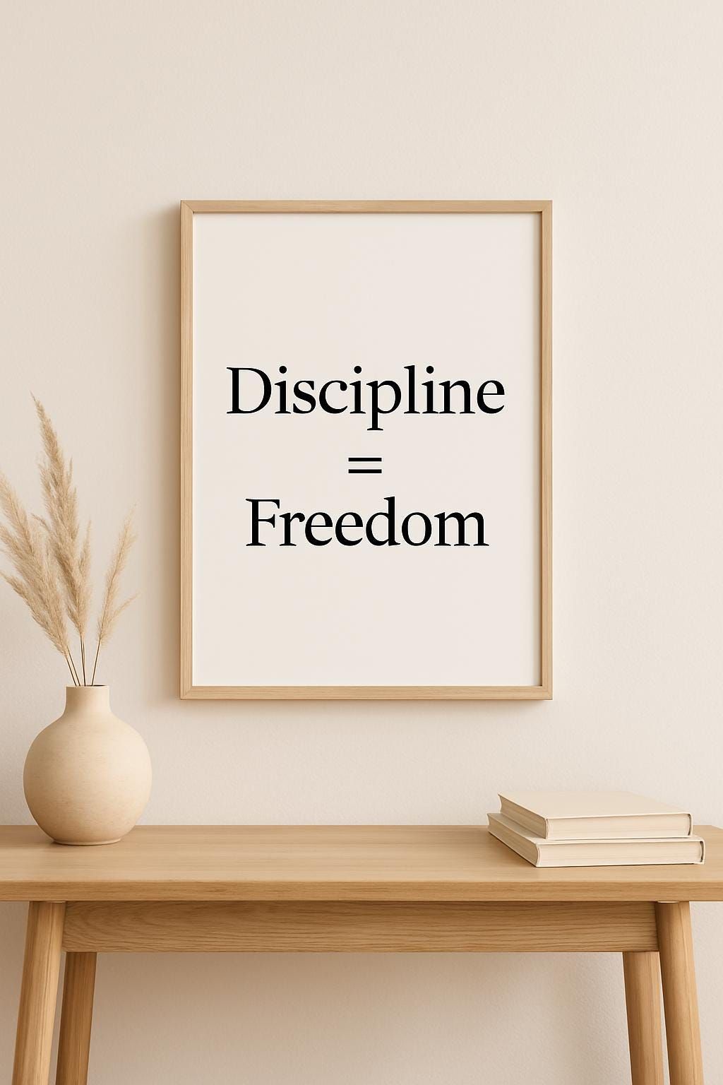Discipline Equals Freedom Framed Art