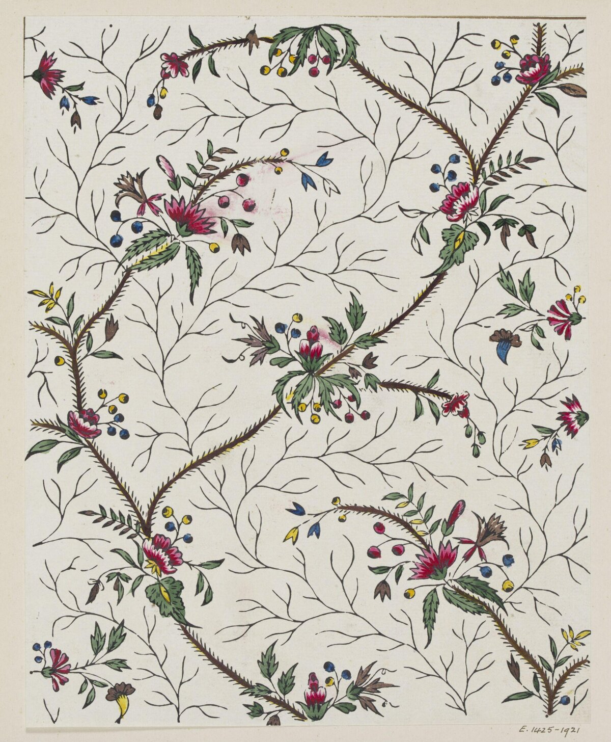 Vintage Floral Pattern Design Sketch