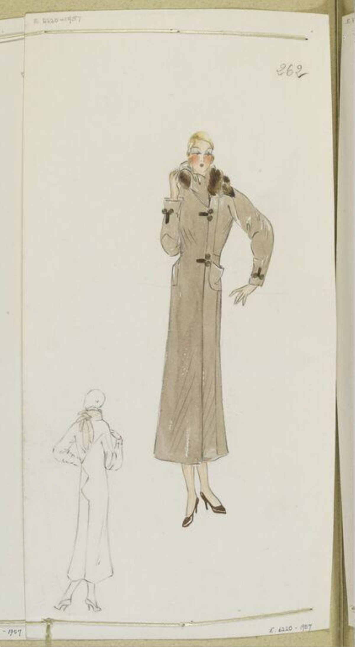 Vintage Long Coat Fashion Sketch
