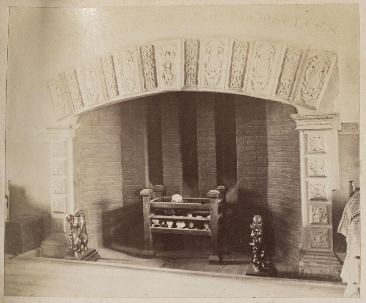 Vintage Ornate Carved Fireplace