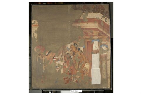 Damaged Ancient Group Figure Mural