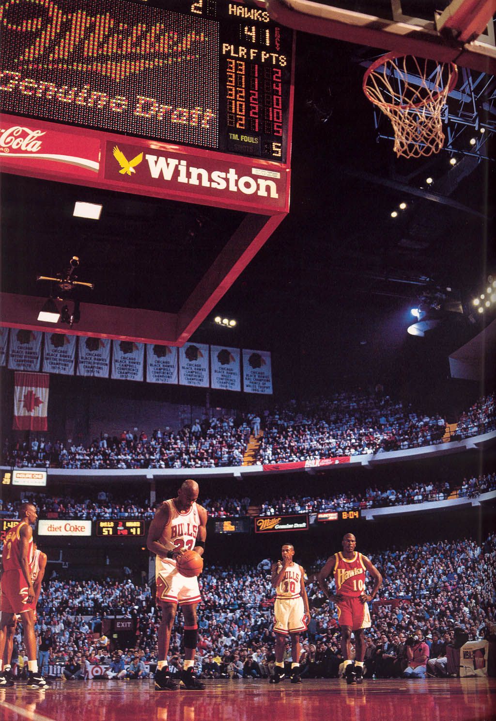 Michael Jordan Prepares for Free Throw