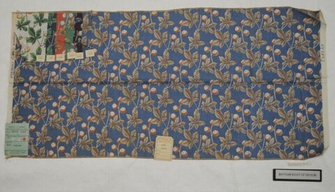 Vintage Blue Floral Fabric Sample