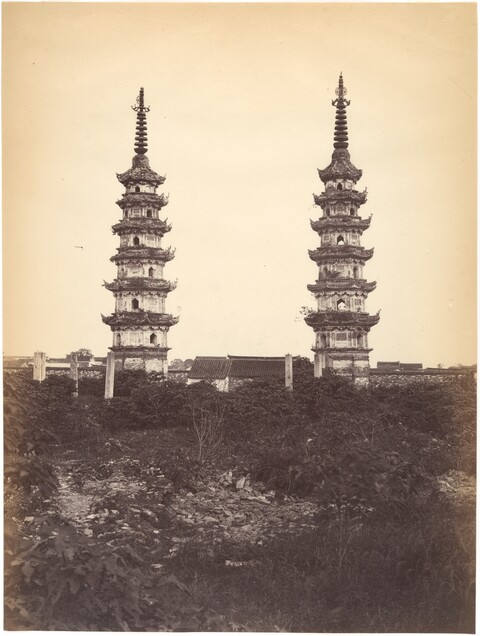 Old Photo of Two Ancient Pagodas