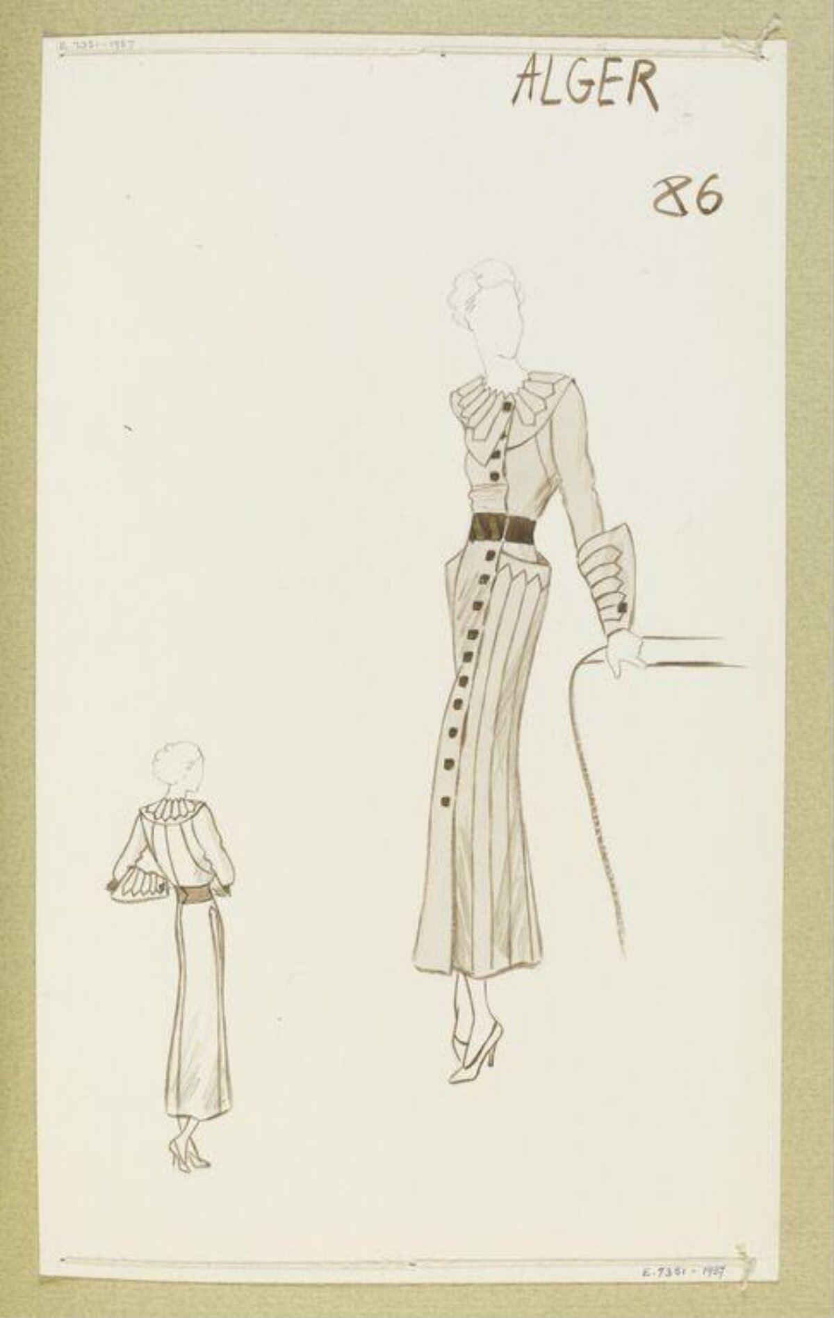 Vintage Dress Fashion Sketch