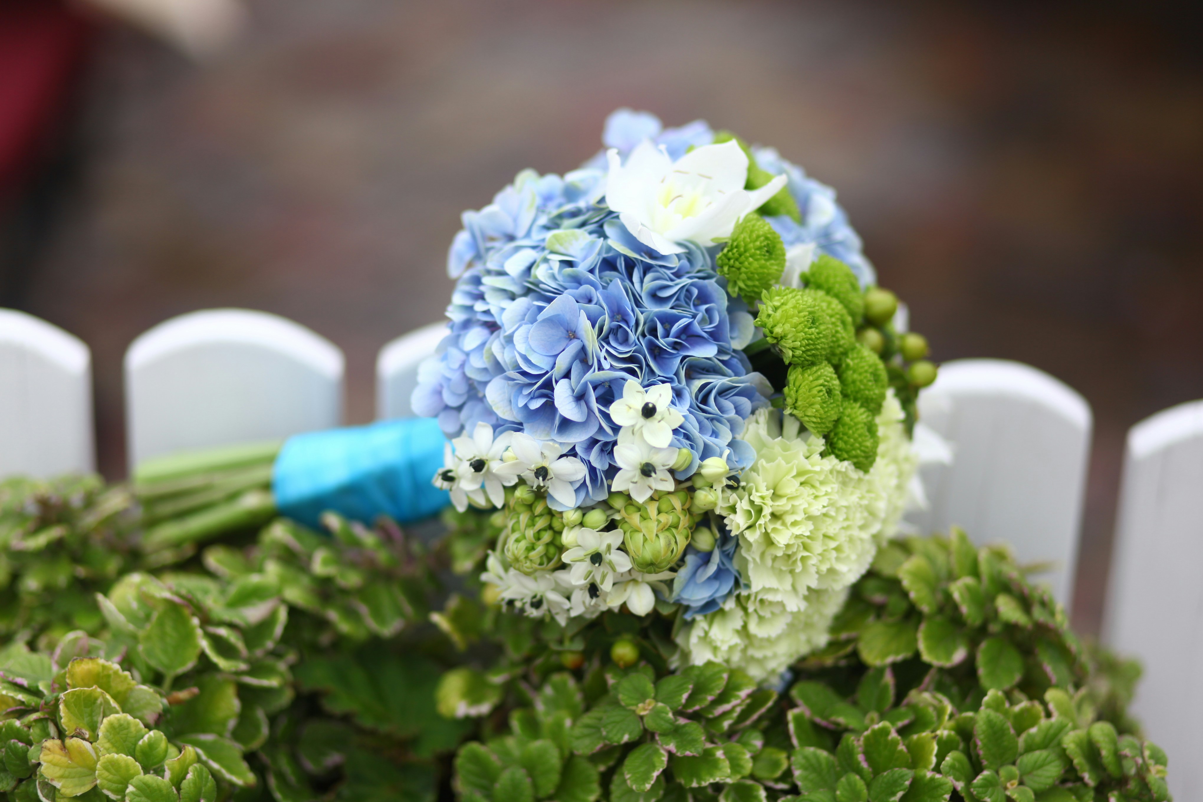 Blue and Green Bridal Bouquet