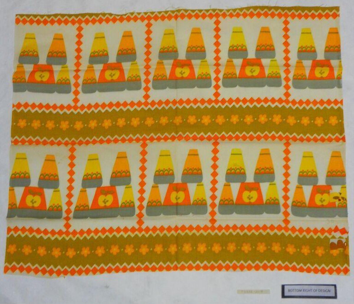 Vintage Apple Patterned Fabric