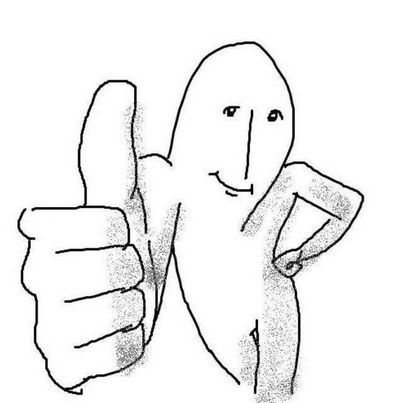 Hand Drawn Thumbs Up Meme Character
