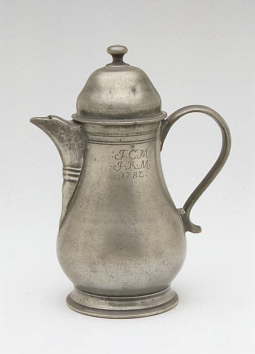 1782 Engraved Pewter Pitcher
