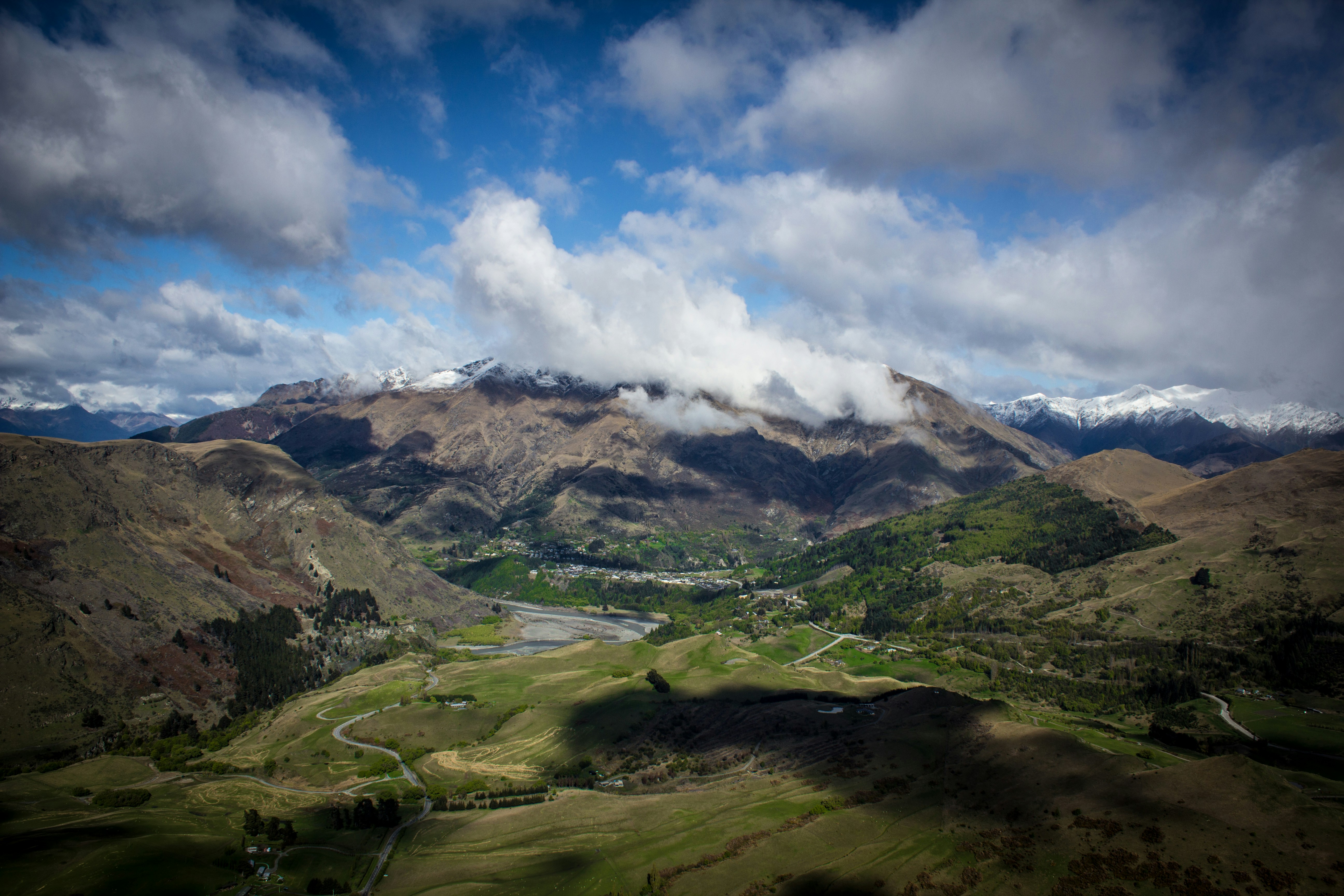 Snow Capped Mountain Valley Overlook