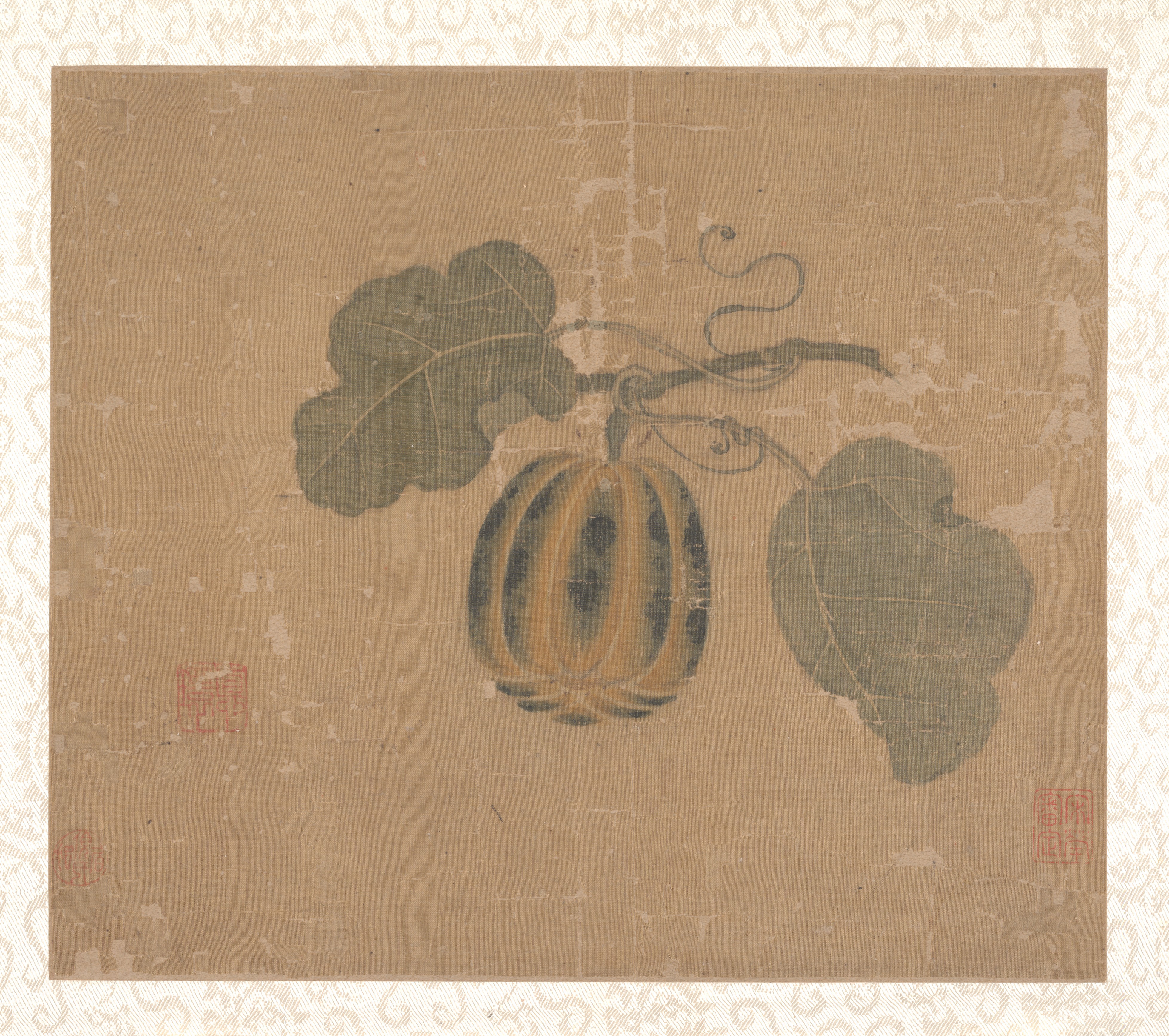 Ancient Chinese Pumpkin Vine Painting