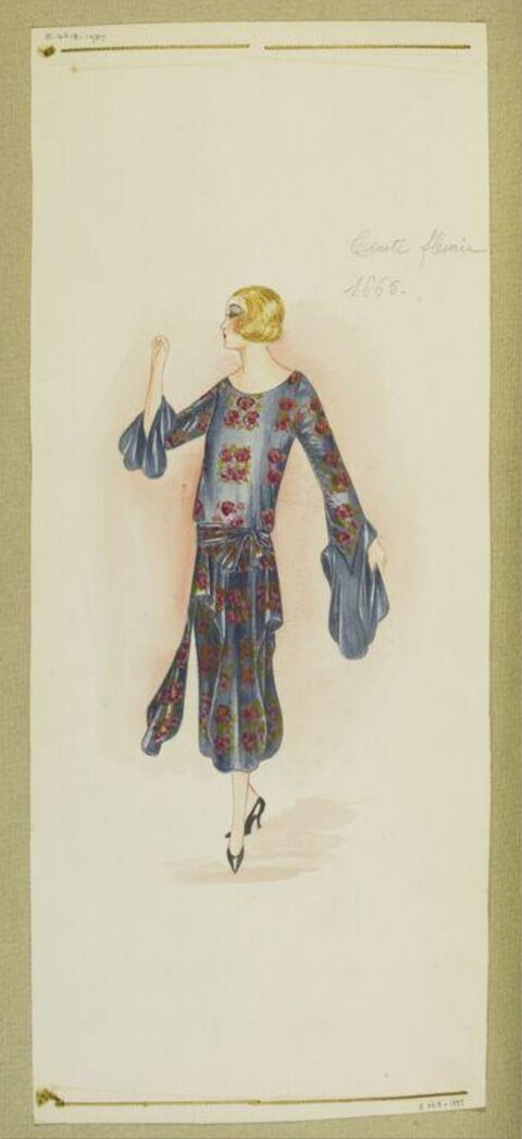 1920s Women's Dress Fashion Sketch
