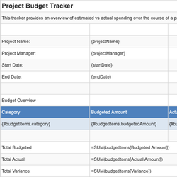 Project Budget Tracker