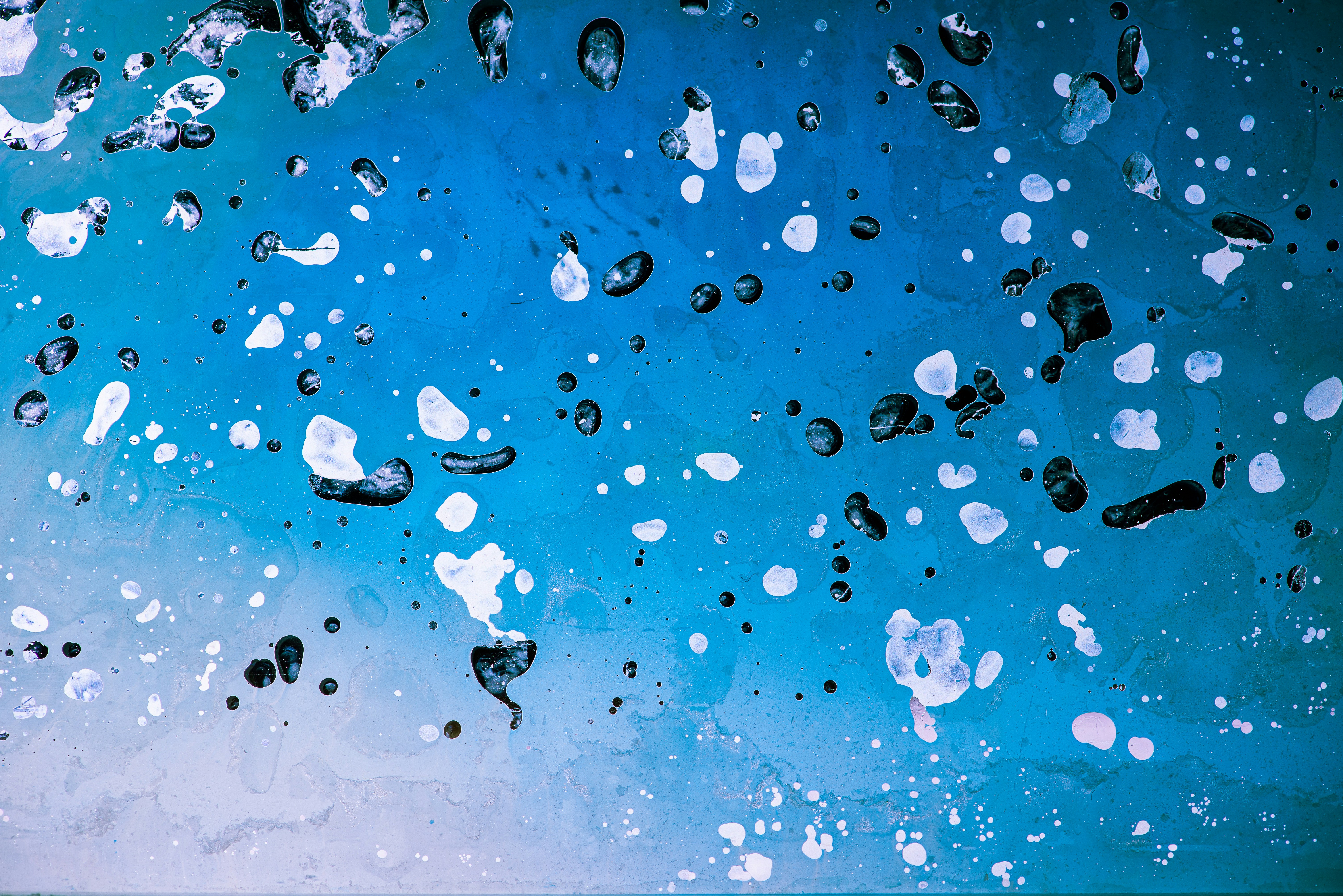 Blue Abstract Ink Splatters
