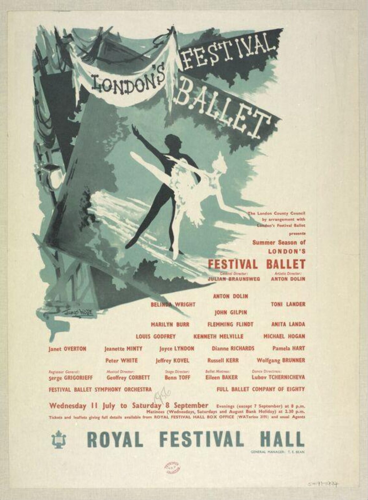 London's Festival Ballet Vintage Poster