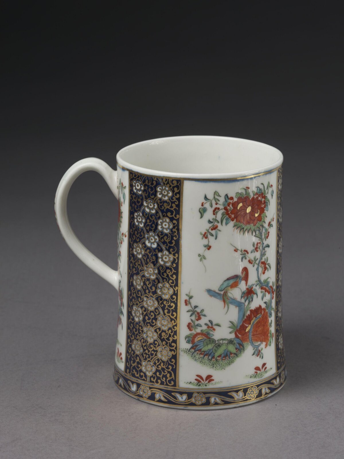 Painted Floral Bird Porcelain Mug