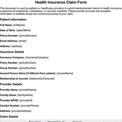 Health Insurance Claim Form