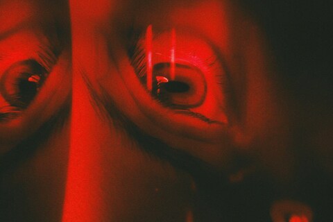 Close-up Red Toned Human Eyes