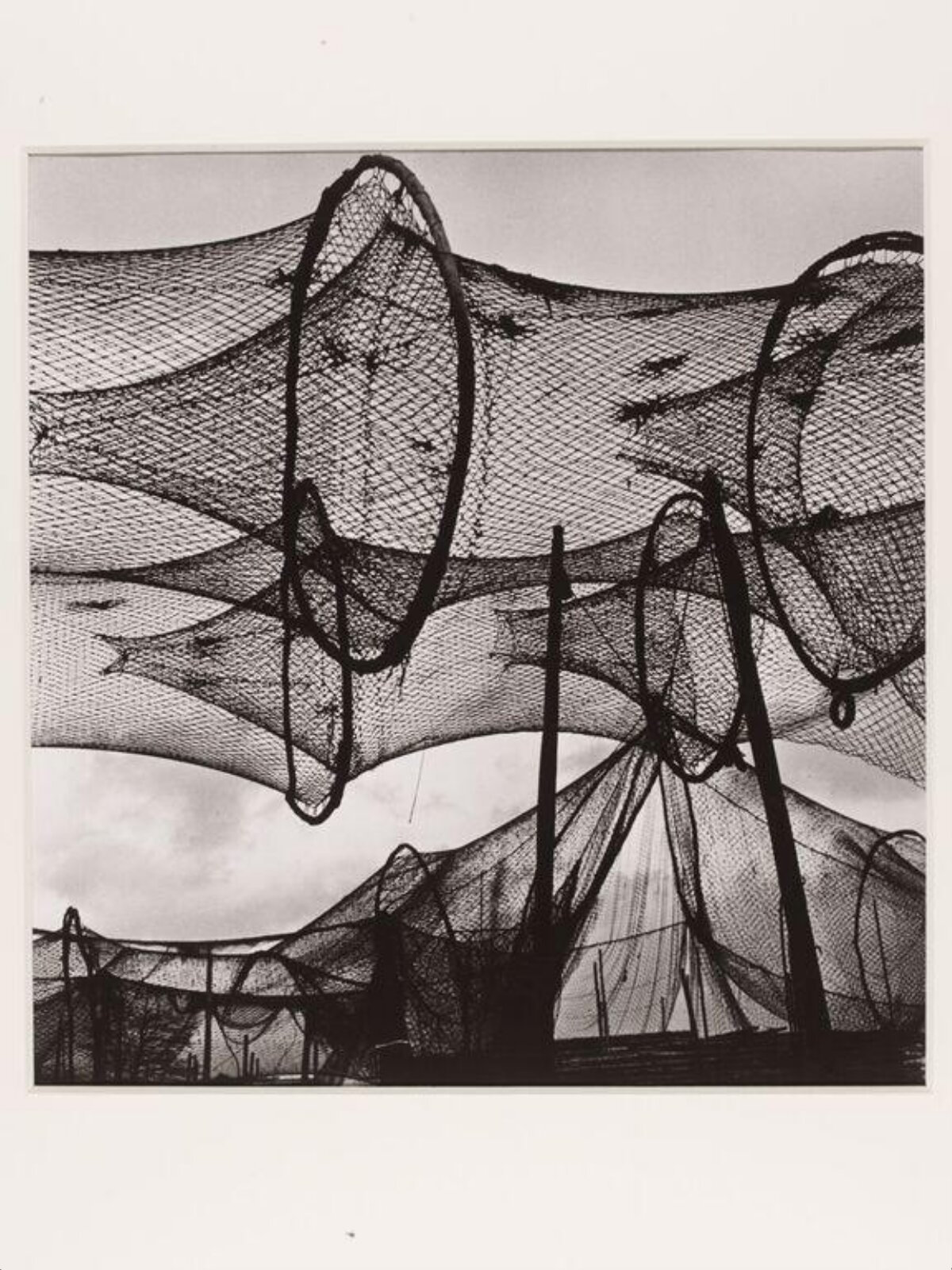 Black and White Drying Fishing Nets