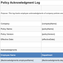 Policy Acknowledgment Log