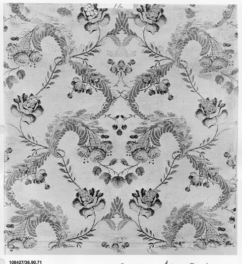 Antique Floral Woven Textile Sample