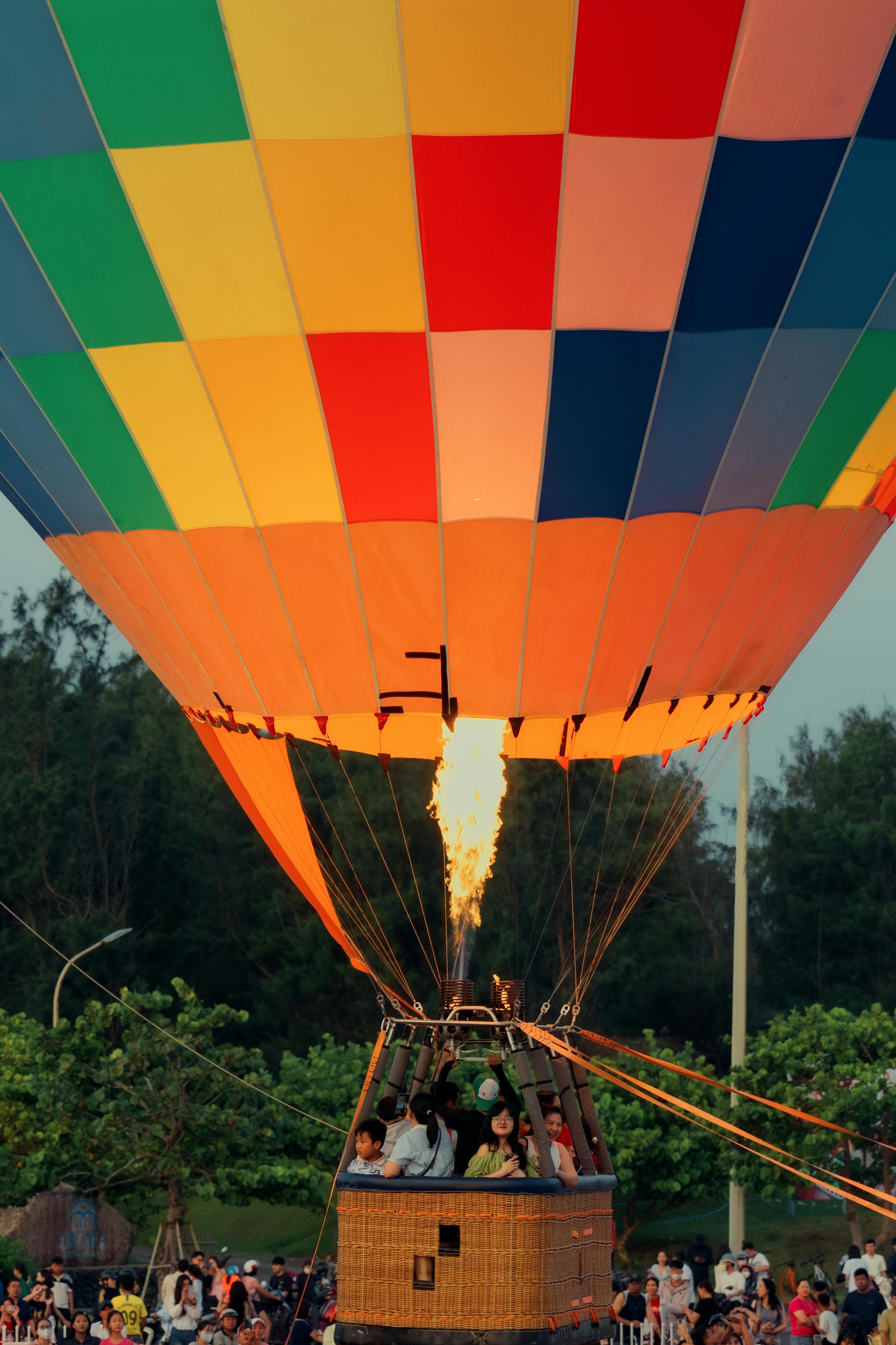 Hot Air Balloon Preparing for Flight