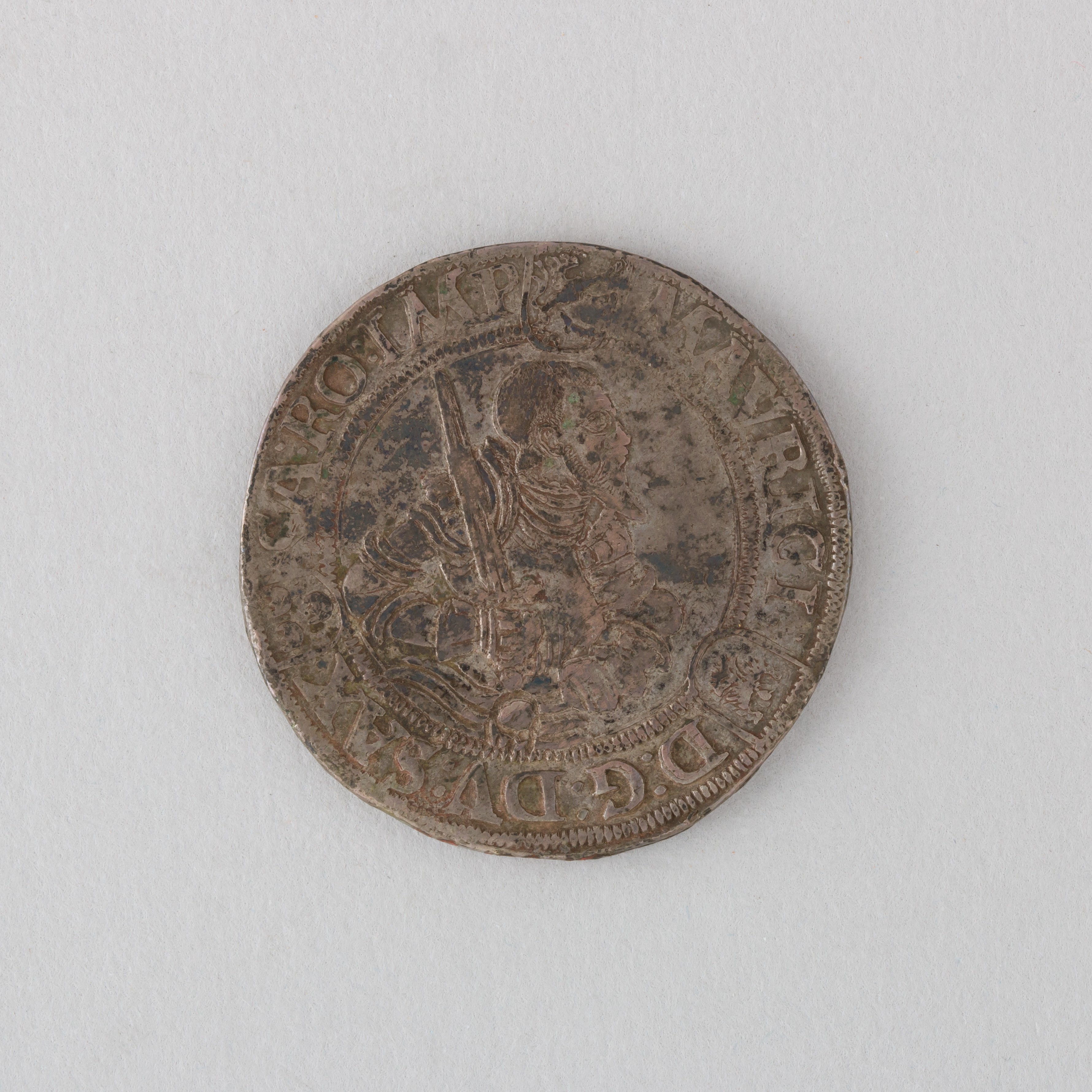 Antique Engraved Silver Coin