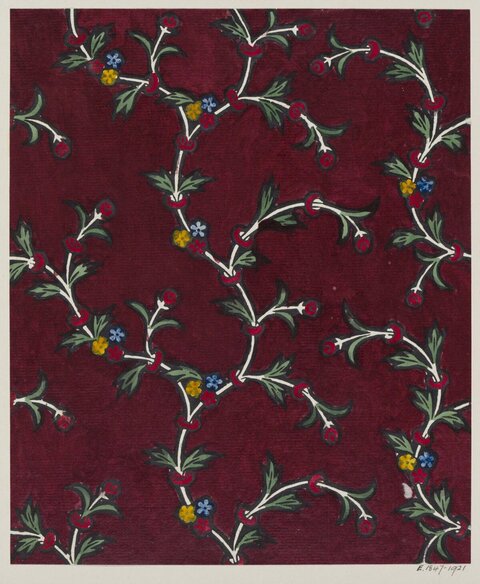 Vintage Burgundy Floral Textile Pattern