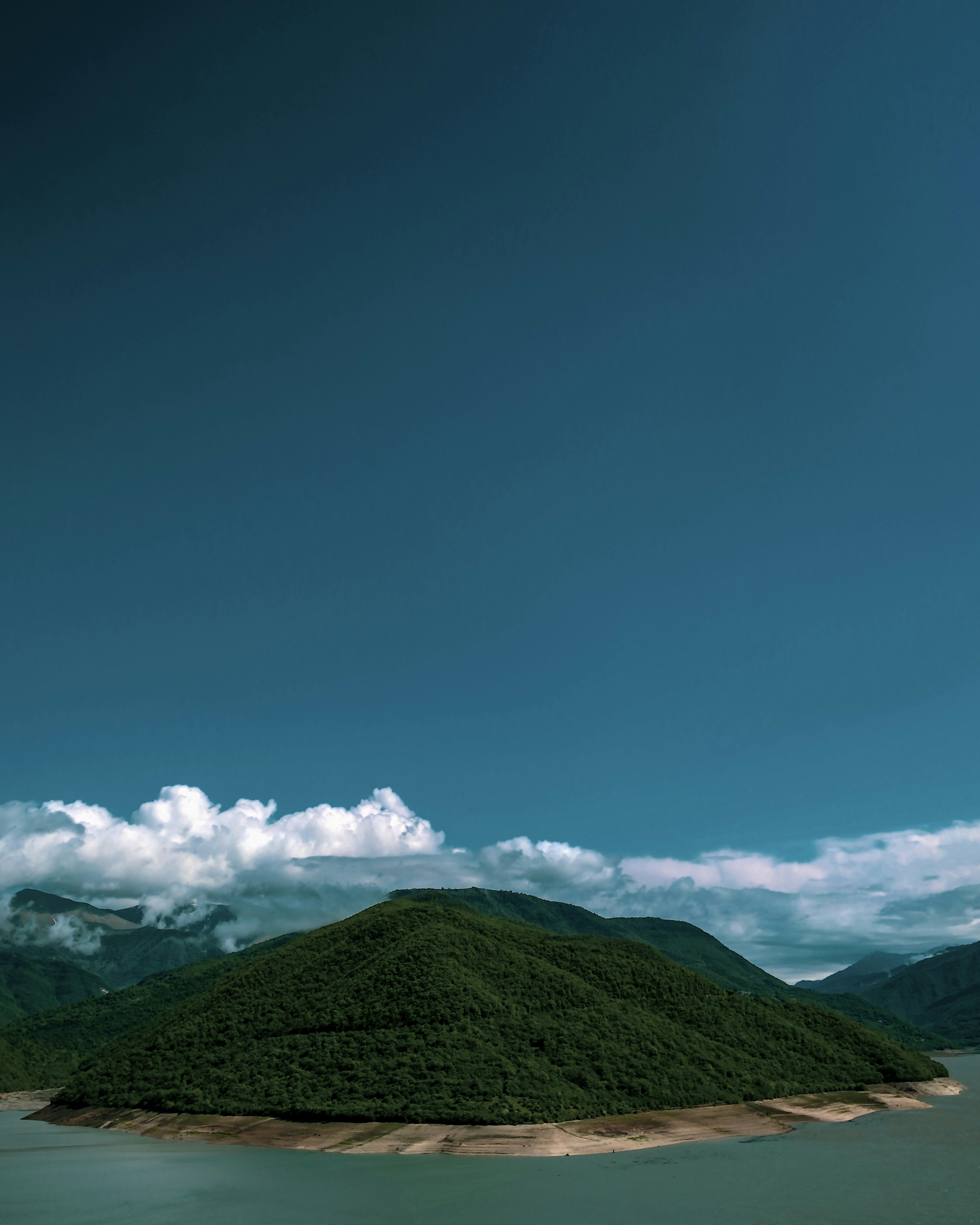 Lake and Green Mountain Landscape