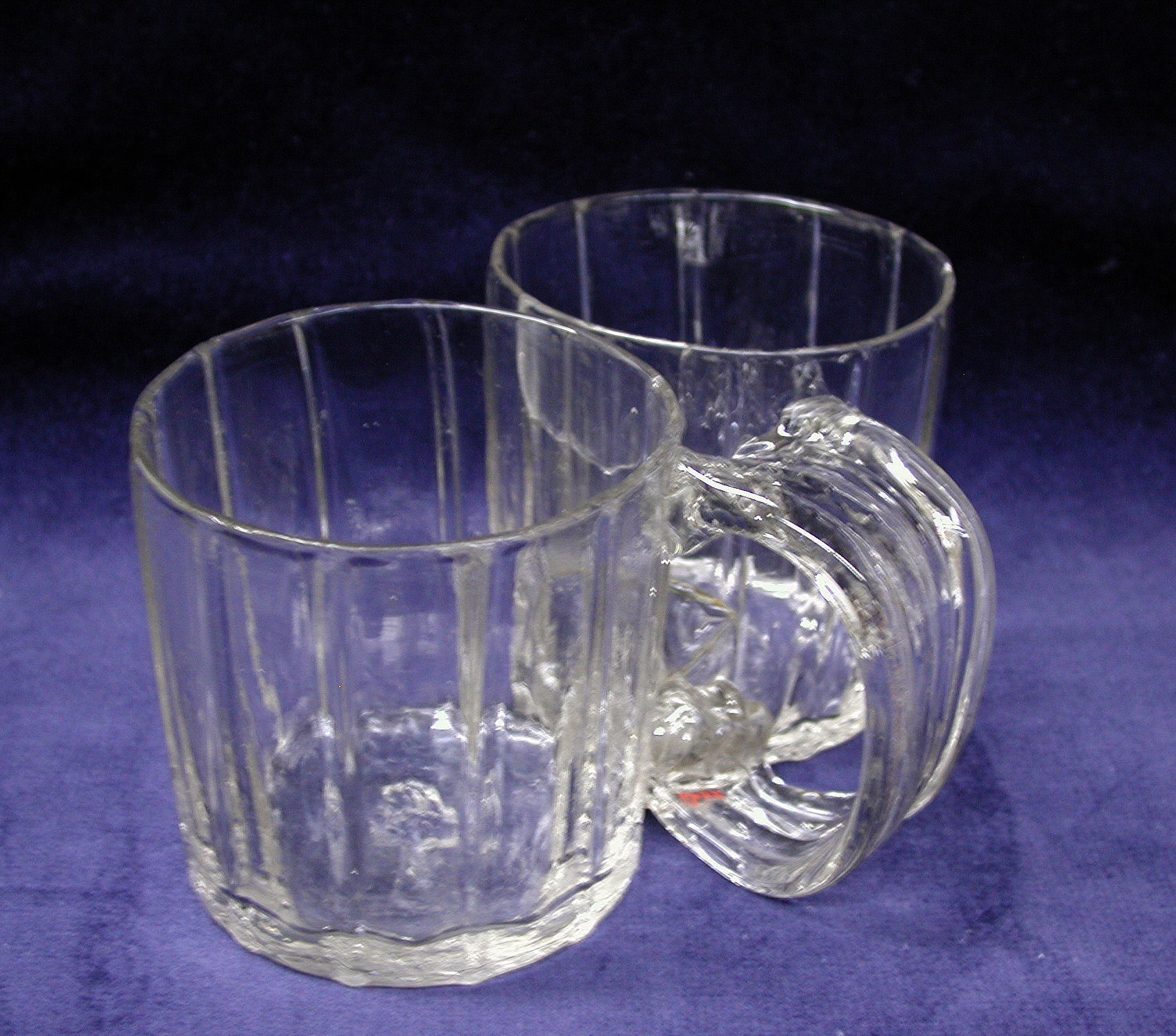 Two Clear Glass Mugs