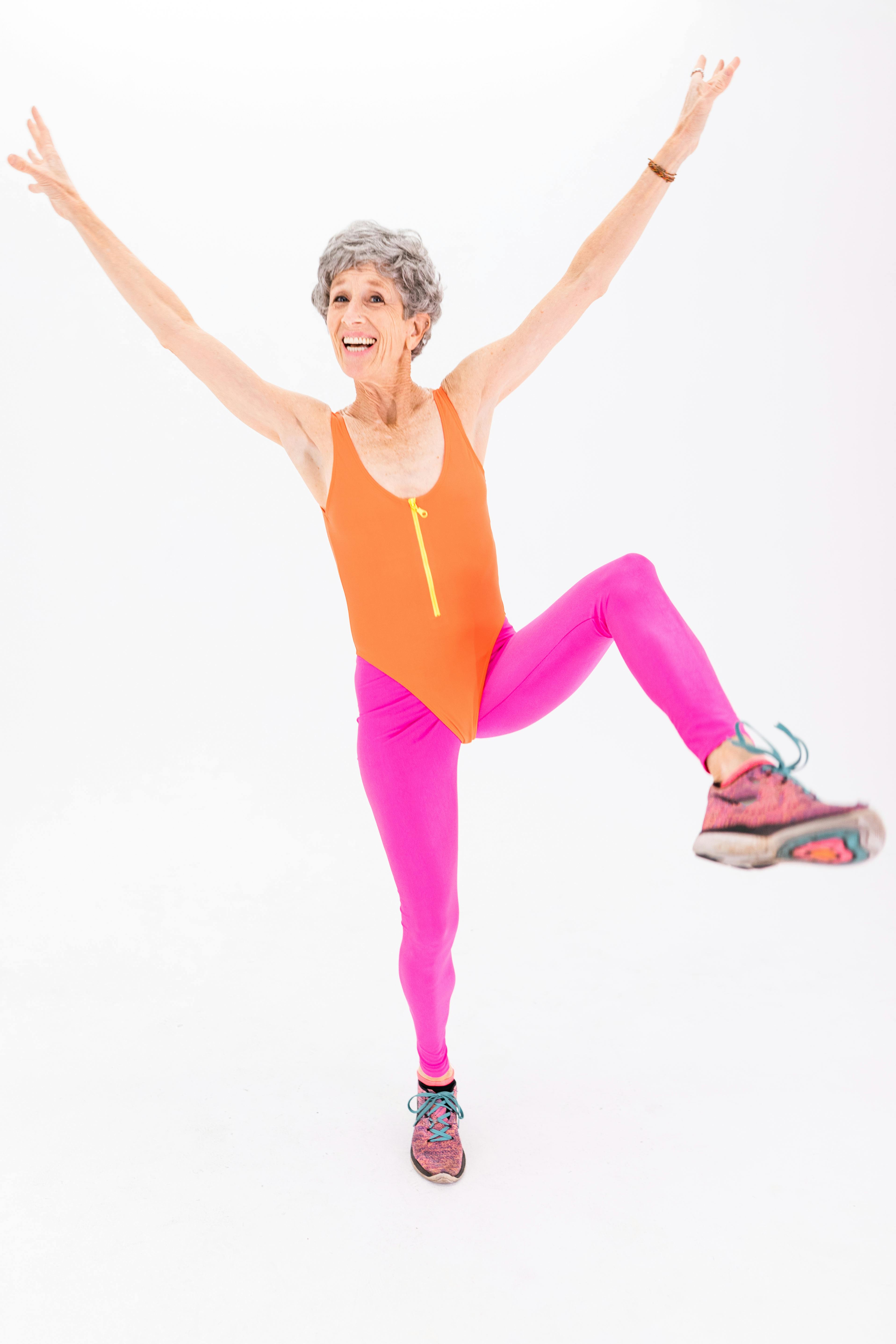 Energetic Senior Woman Exercising