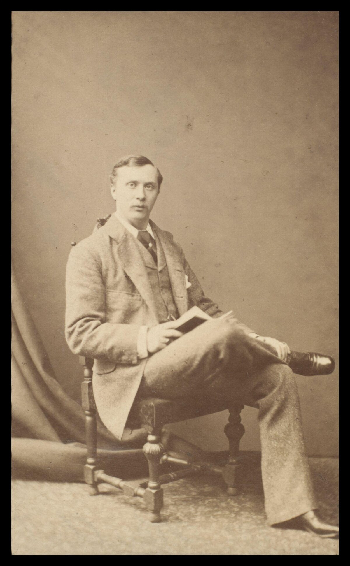 Vintage Portrait of Seated 19th Century Man