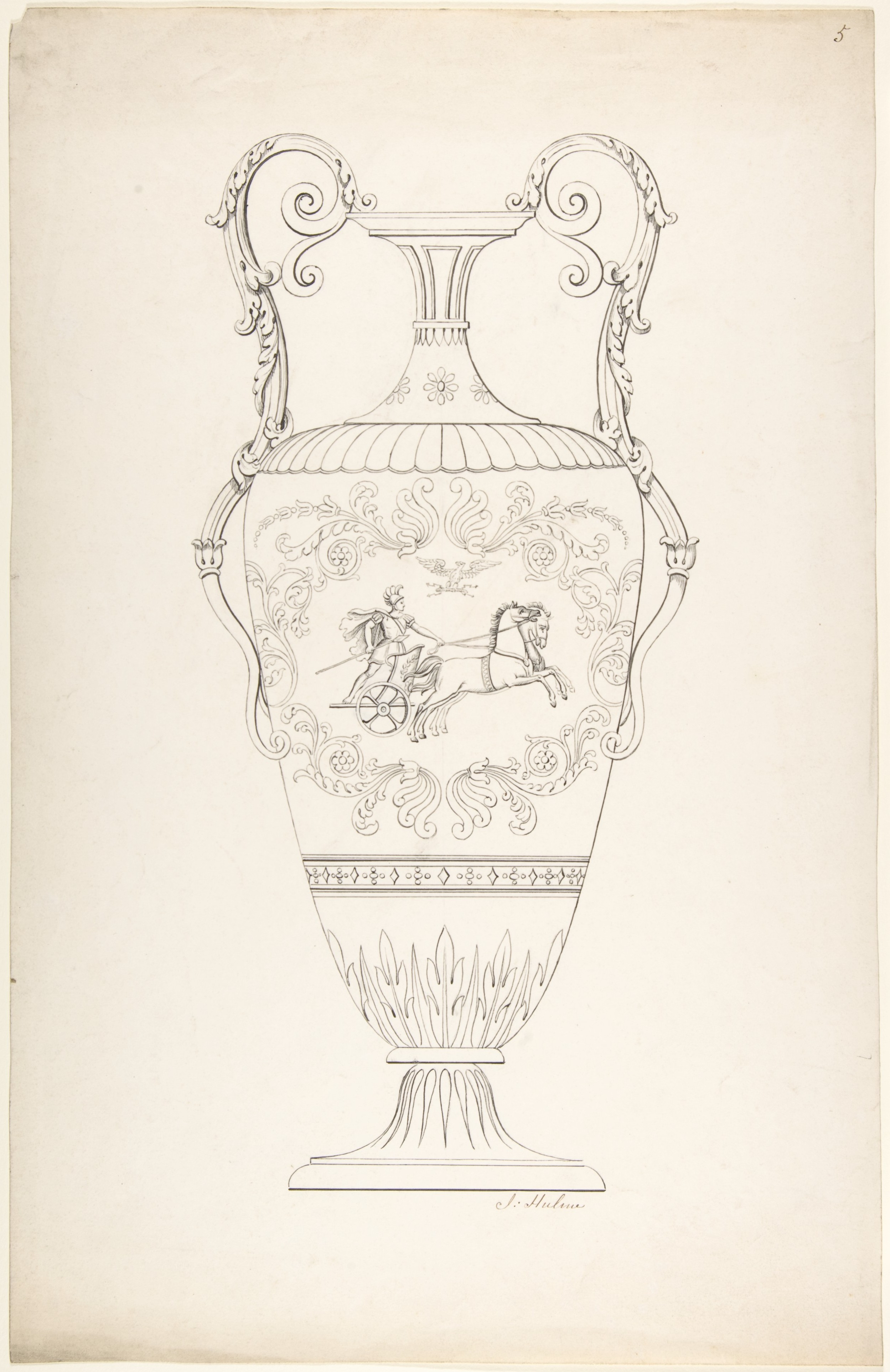 Line Drawing of Classical Decorative Vase