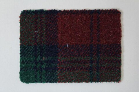 Plaid Brushed Wool Fabric Swatch