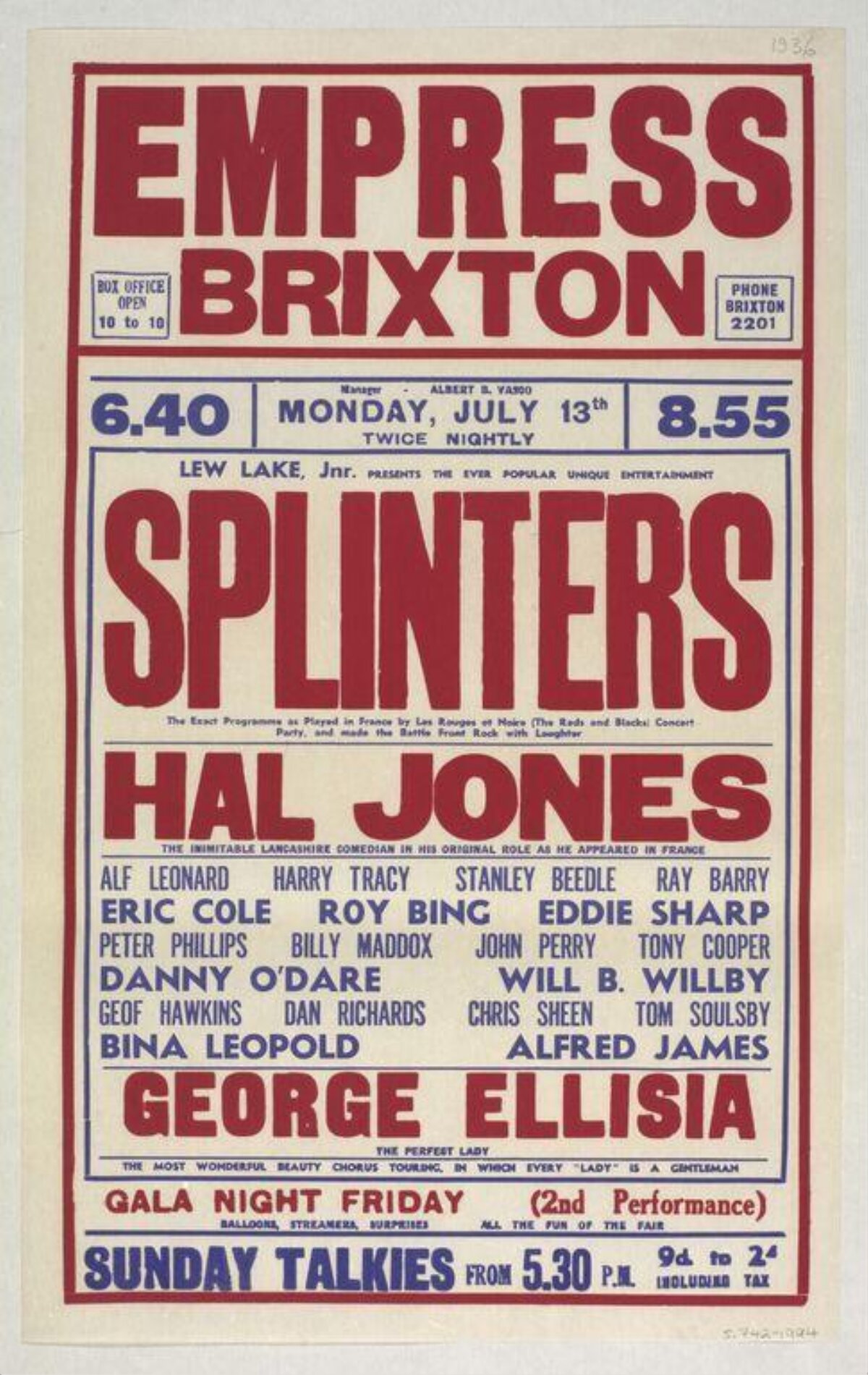 Empress Brixton Splinters Show Poster