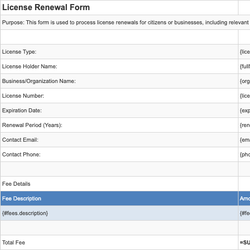 License Renewal Form