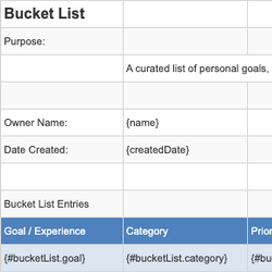 Bucket List
