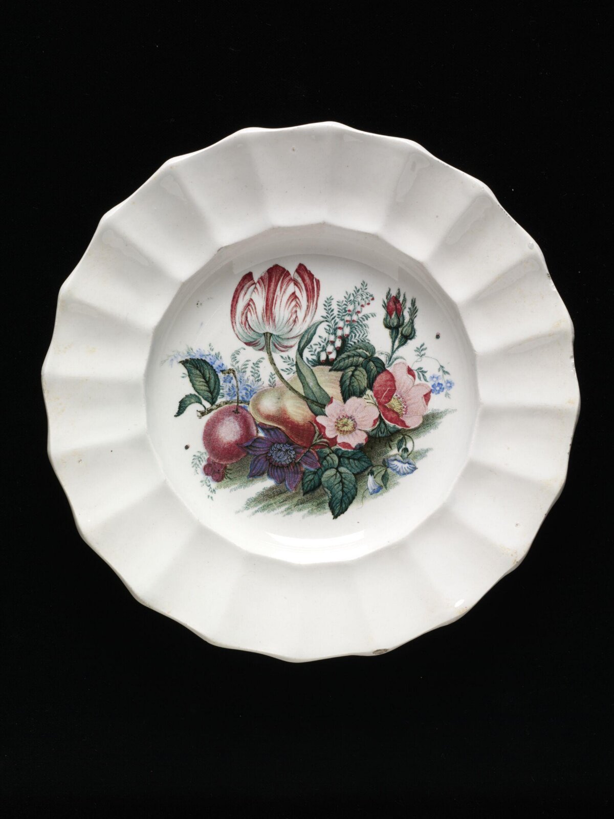 Floral Fruit Print Ceramic Plate