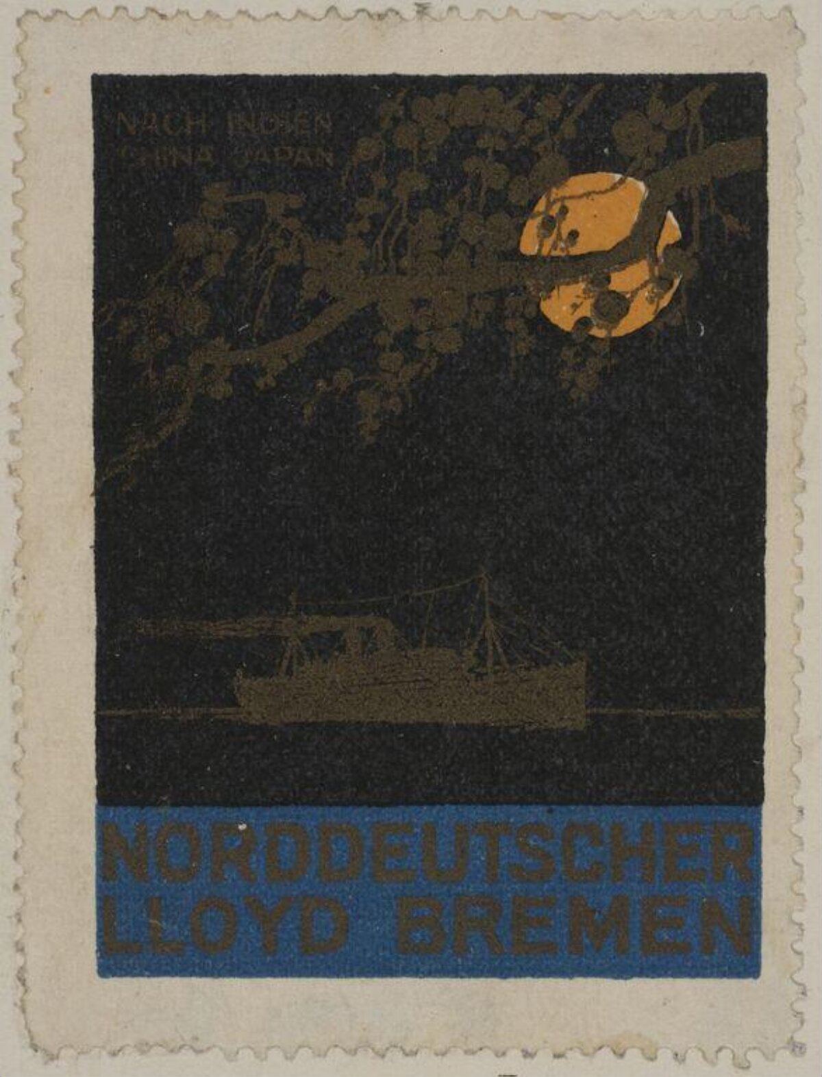 Vintage Norddeutscher Lloyd Bremen Advertising Stamp