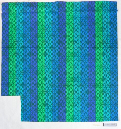 Green Blue Striped Patterned Textile