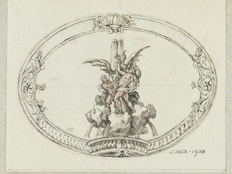 Oval Mythological Decorative Drawing