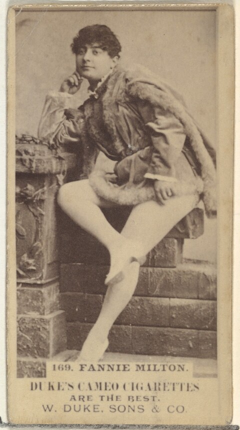 Vintage Cigarette Card of Fannie Milton