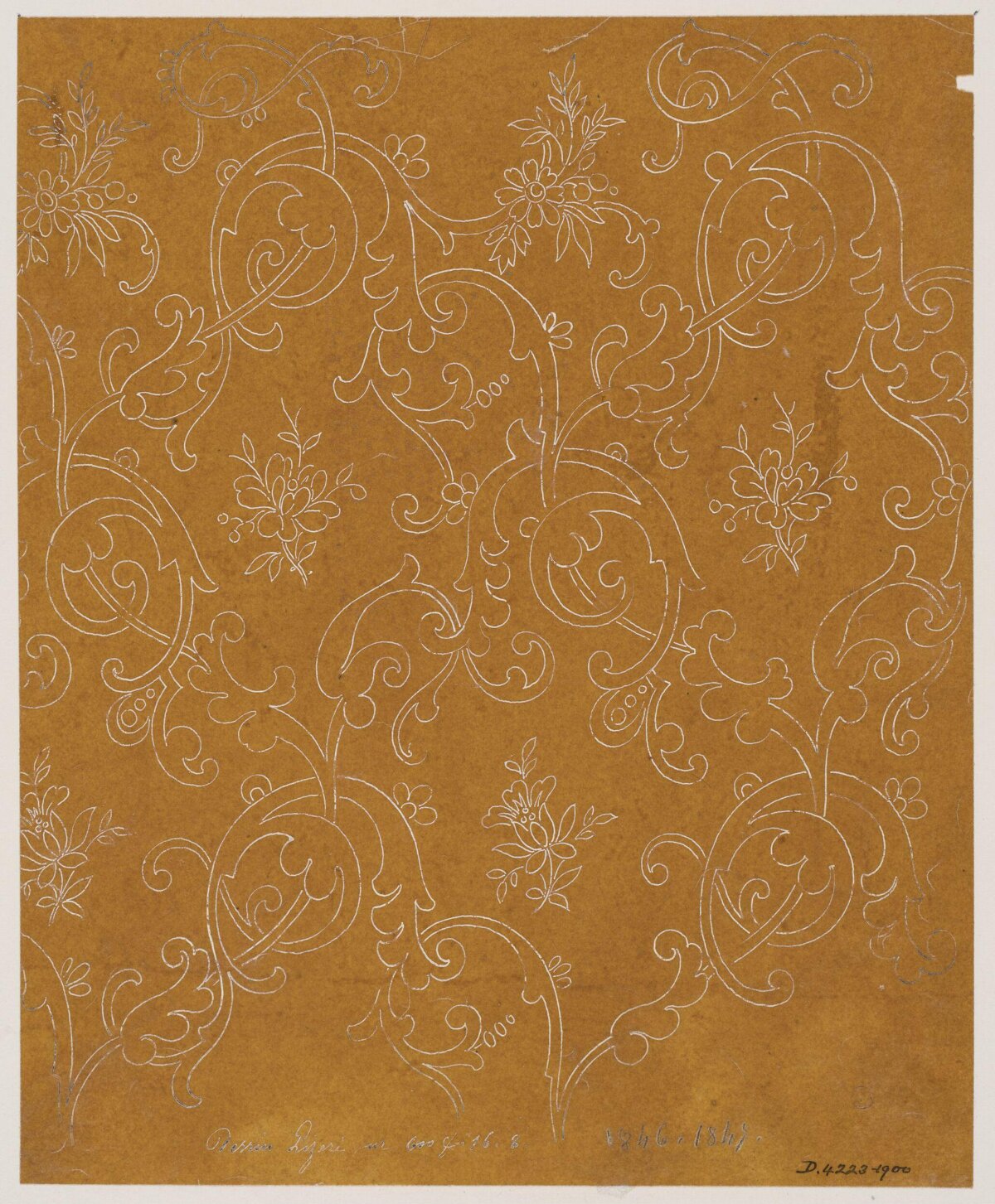 Vintage Floral Scroll Pattern Design