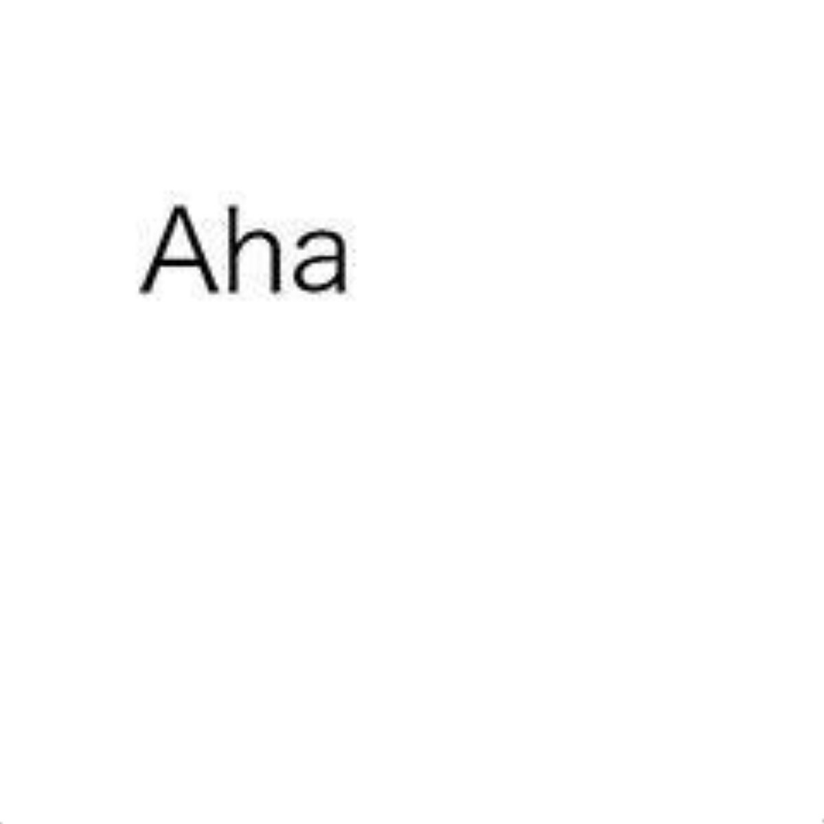Text Aha on Plain White Background