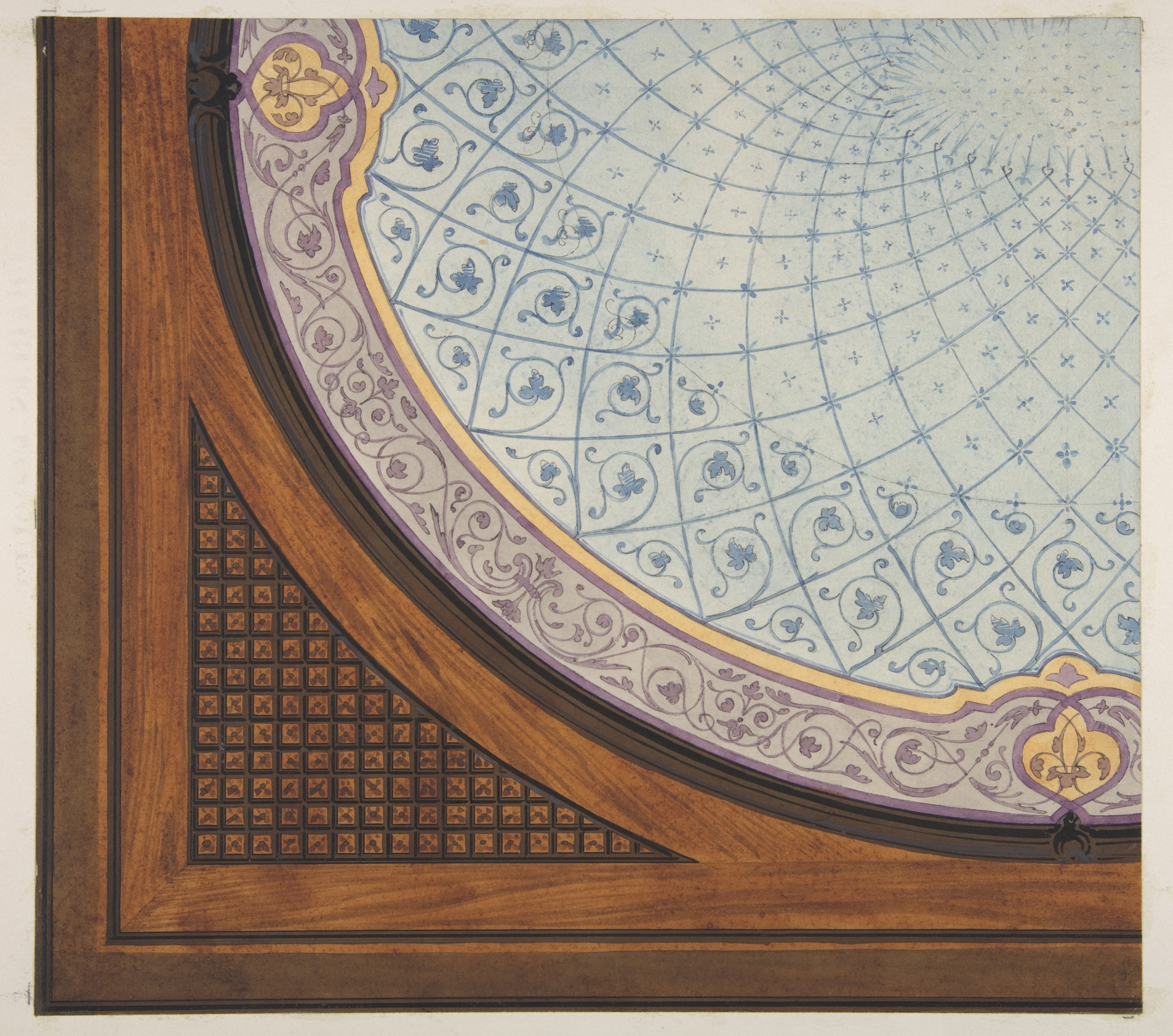 Domed Ceiling Decorative Design Drawing