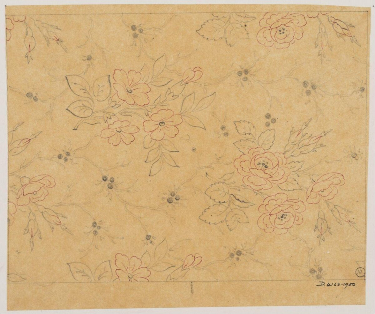 Hand-drawn Rose Floral Pattern Sketch