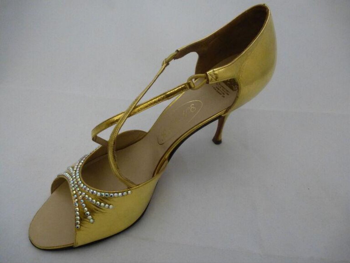 Golden Embellished High Heel Sandal