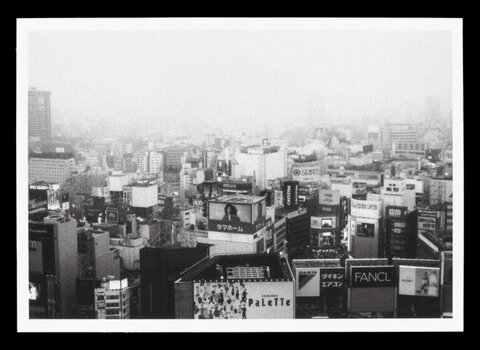 Hazy Black and White Tokyo Cityscape
