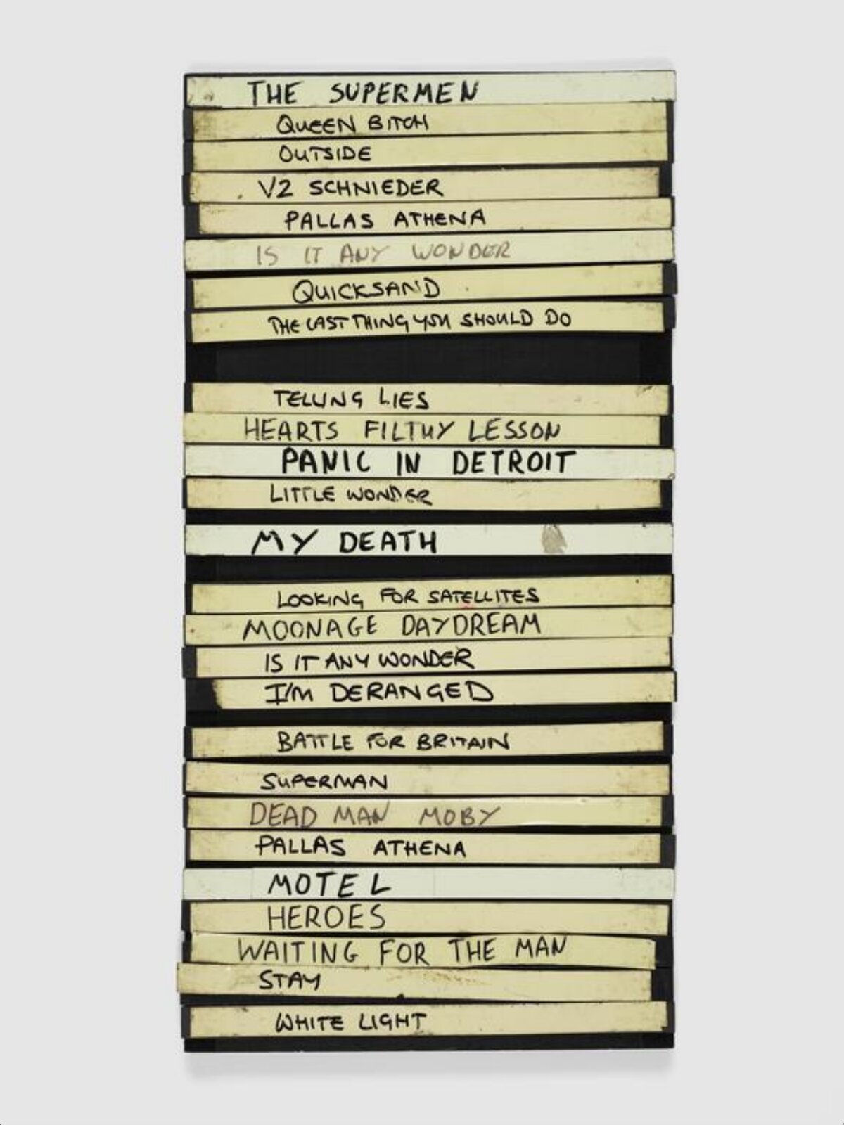 Handwritten Song Setlist